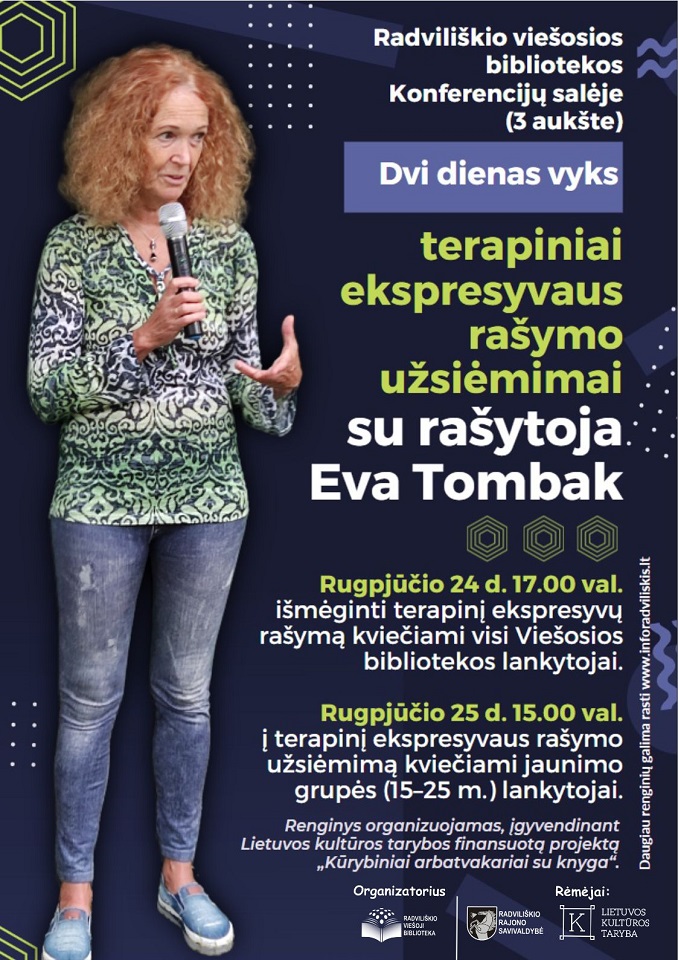 Terapiniai ekspresyvaus rašymo užsiėmimai su rašytoja Eva Tombak