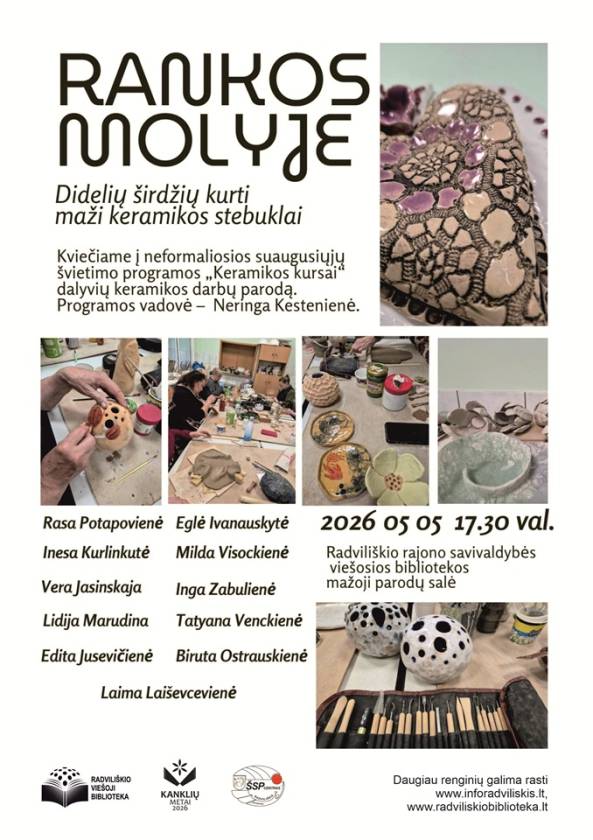 Keramikos darbų parodos atidarymas