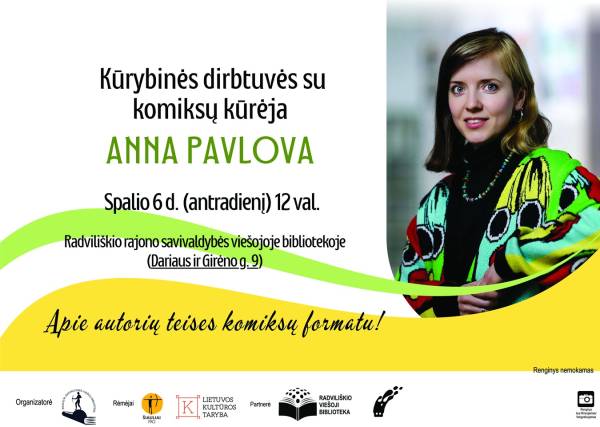 Kviečiame į komiksų dirbtuves su ANNA PAVLOVA!