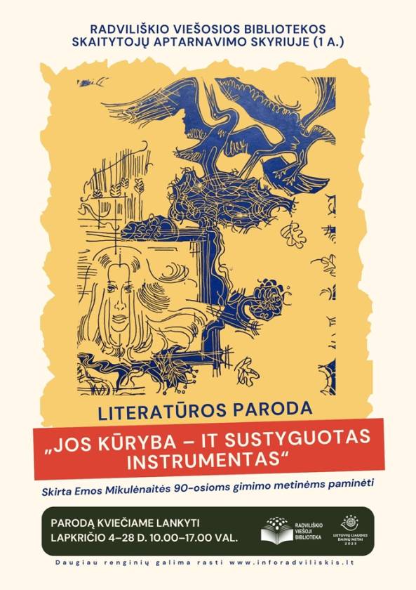 Literatūros paroda „Jos kūryba – it sustyguotas instrumentas“